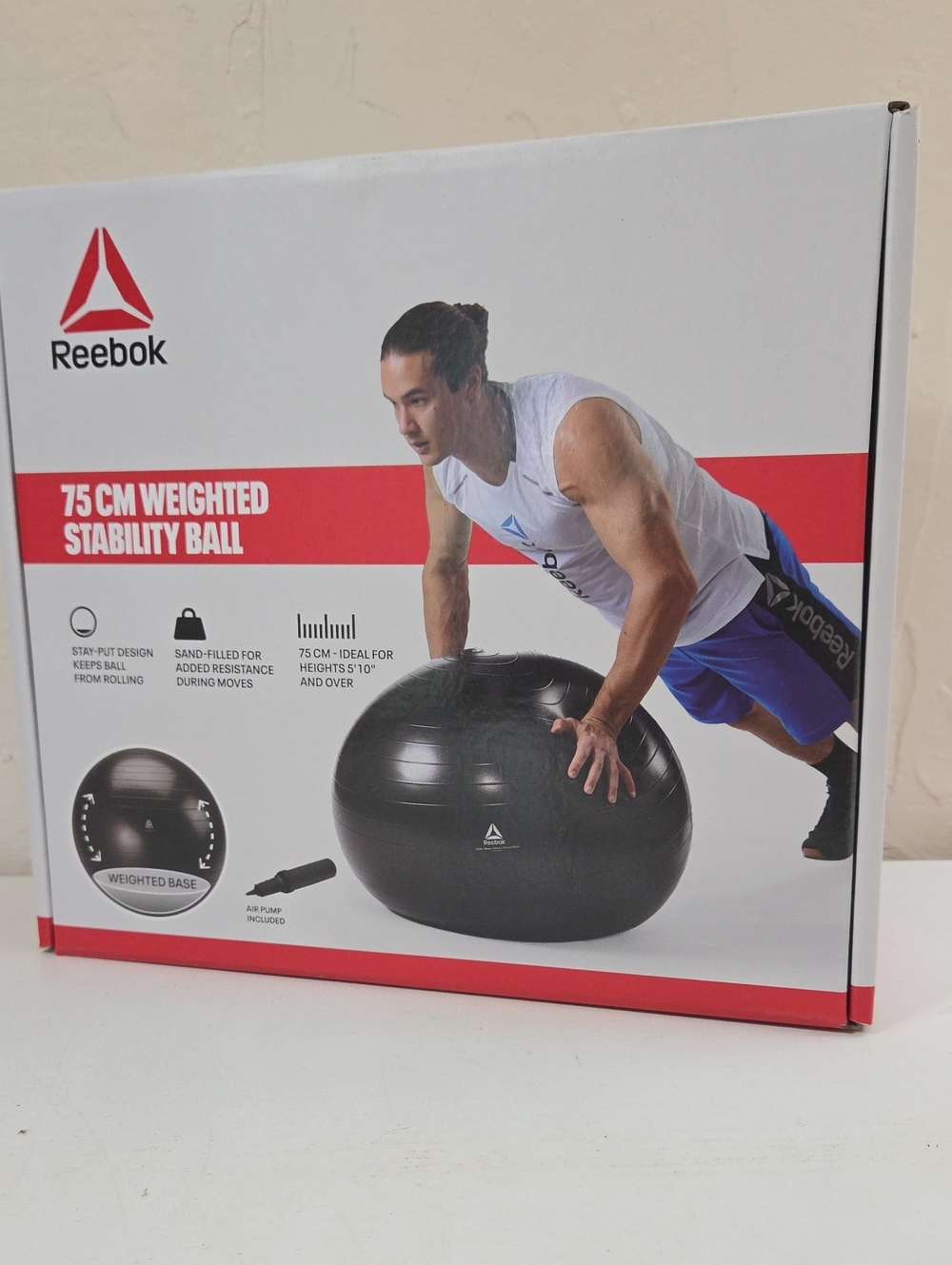 Reebok Black 75 cm Weighted Stability Ball NIB